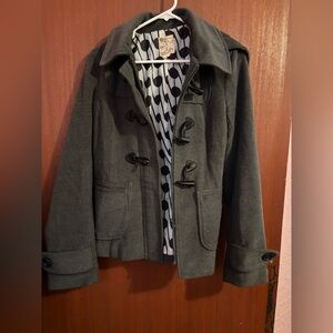 Tulle Charcoal Toggle Pea Coat